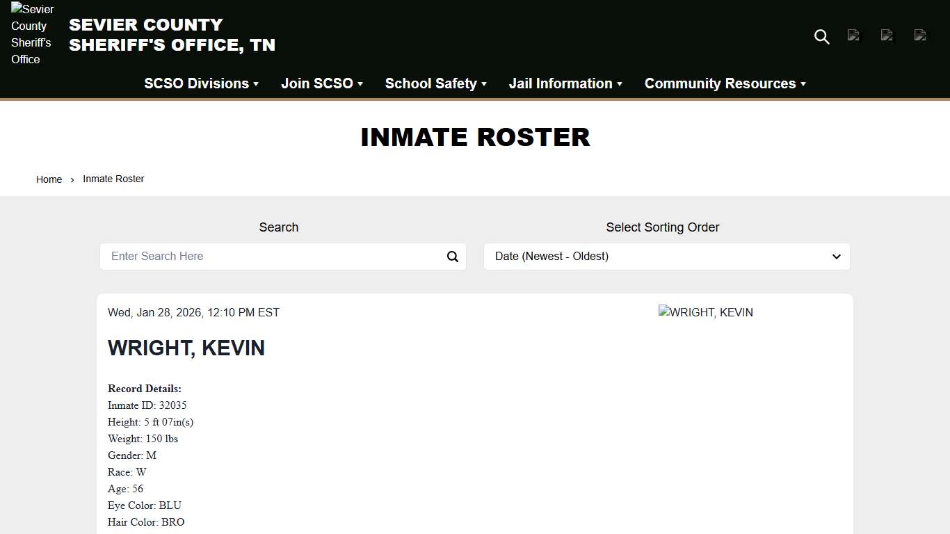 Inmate Roster Sevier County Sheriff’s Office